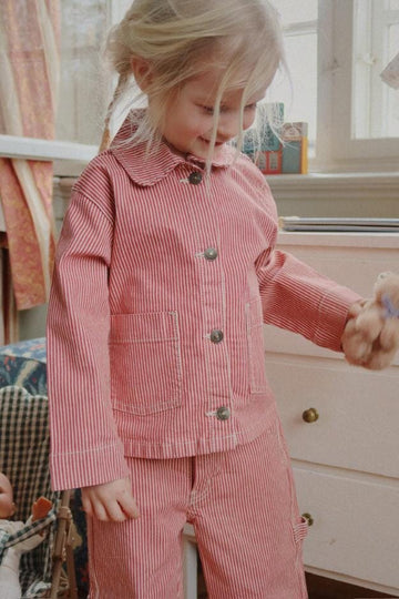 Luc shirt jacket - Milk rouge stripe